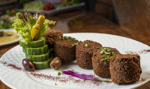 The falafel plate, above, is a vegetarian favorite.