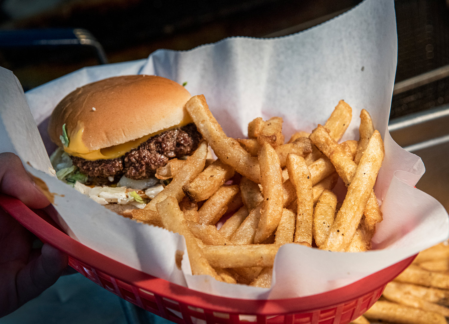 Hamburger with American Fries