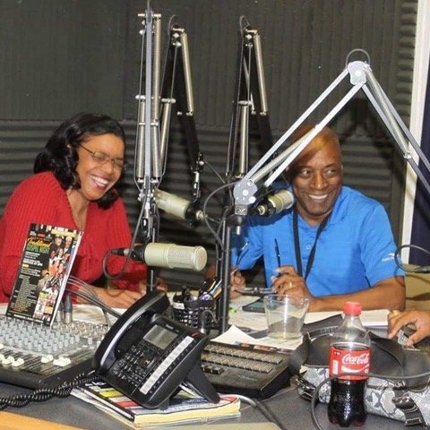 Darvin Jones with his wife, Omega Jones, during a Making Rounds Live production for Cape Fear Valley Health.