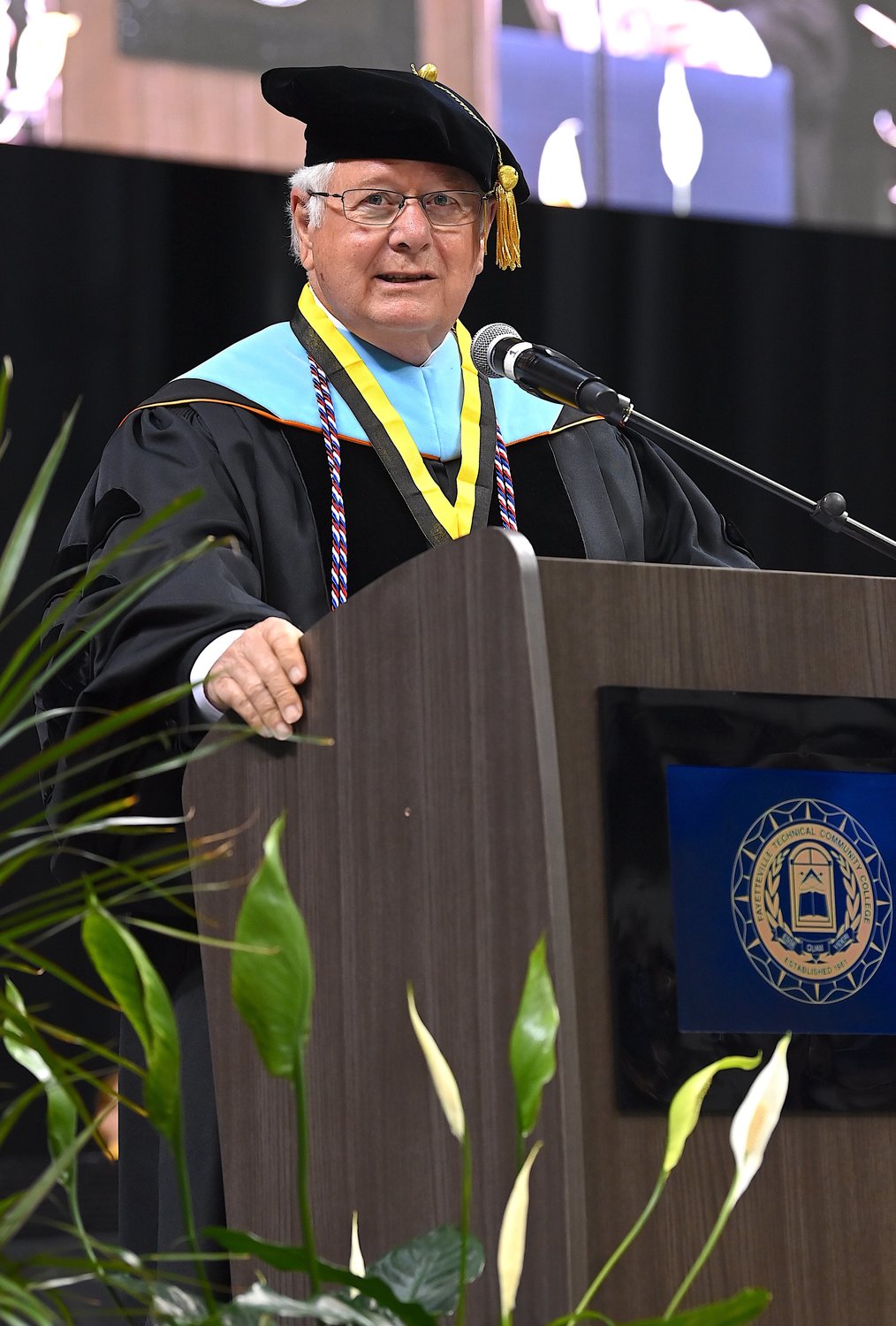 FTCC President Larry Keen, presiding over his final commencement before retiring at the end of the year, praised the graduates on their dedication and encouraged them to continue learning during commencement exercises May 13.