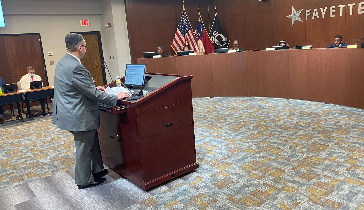 Fayetteville City Manager Doug Hewett presented his recommended 2022-23 budget to the City Council on May 23.