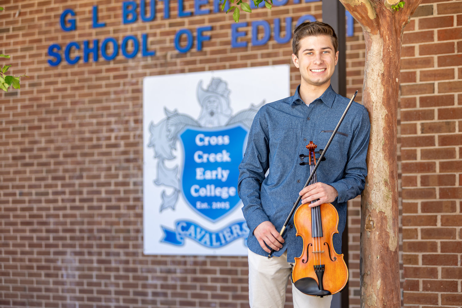 Jefferson Skinner will graduate from Cross Creek Early College High School this year. He enjoys multiple after-school activities, including playing with the Fayetteville Symphony Youth Orchestra’s string and full orchestras and the Eagle Scout program