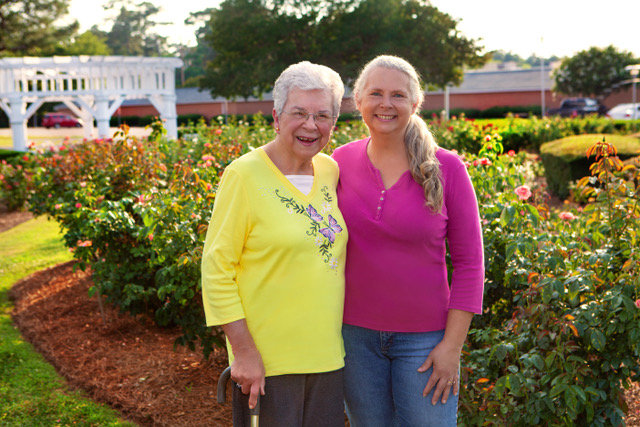 Betty Hubbard recently joined her daughter on a late spring afternoon to view the Fayetteville Rose Garden.