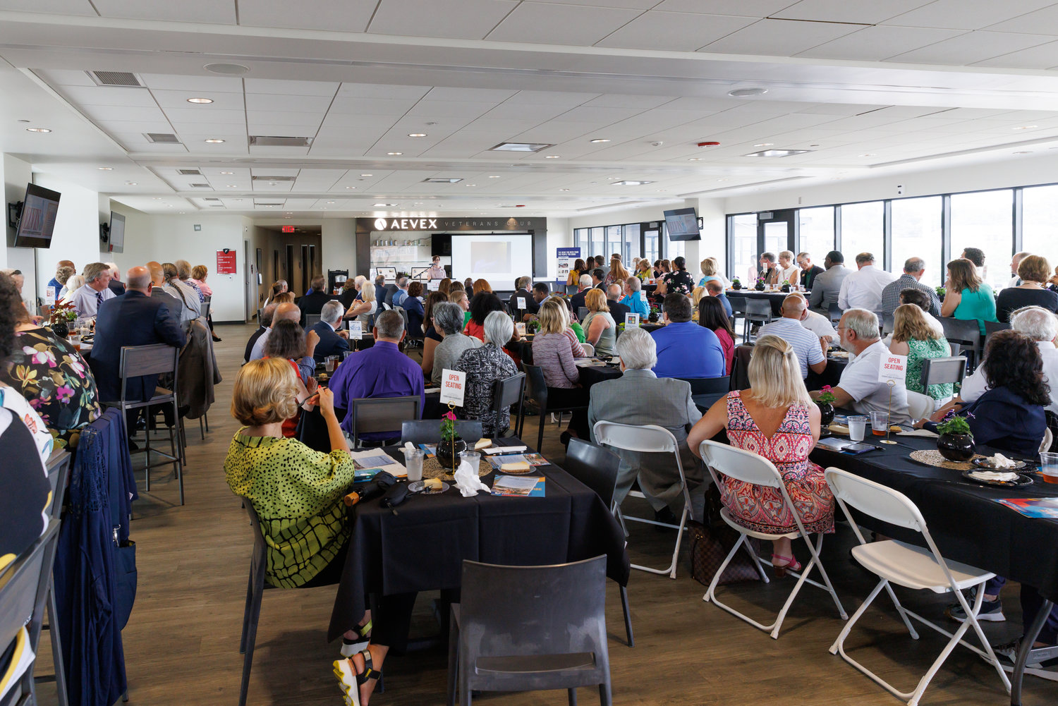 Attendees hear updates on community projects during the 2022 CityView Downtown Visionaries Luncheon Wednesday at Segra Stadium.