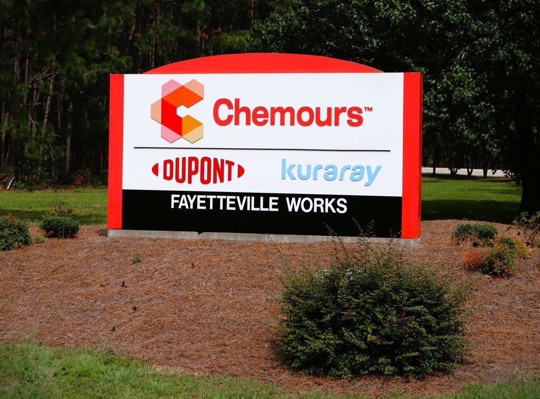 The entrance sign to the Fayetteville Works plant.