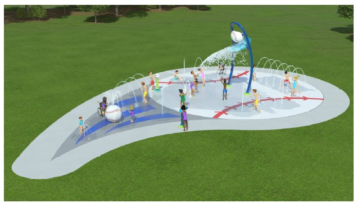 The Hope Mills Board of Commissioners on Monday night voted to move forward with its proposed splash pad, which will have a baseball theme. It will go in an area adjacent to the existing playground at Municipal Park.