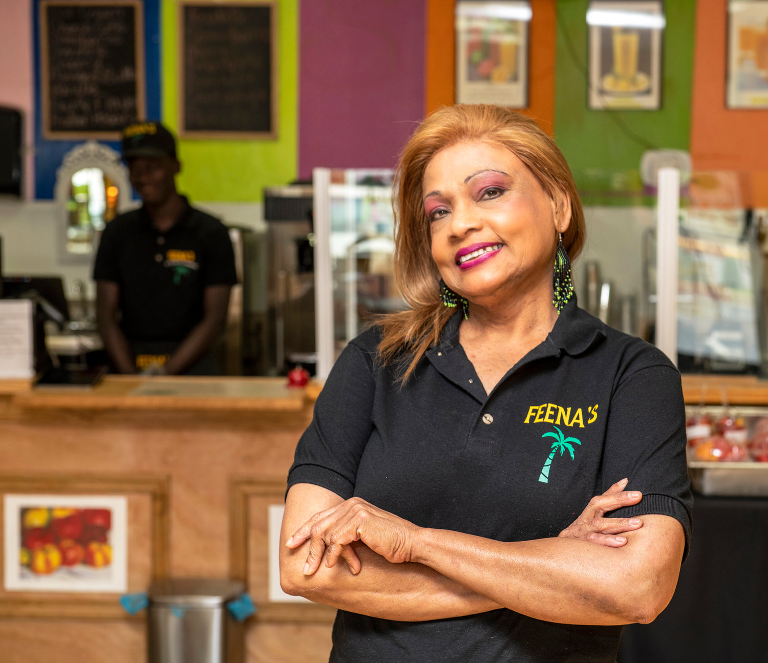 Hafeena Ali-Martinez is as colorful as the frozen treats and bright walls of her Feena’s dessert shop.