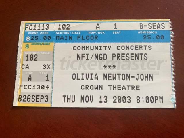 Olivia Newton-John’s concert at the Crown Theatre on Nov. 13, 2003, was a sellout.