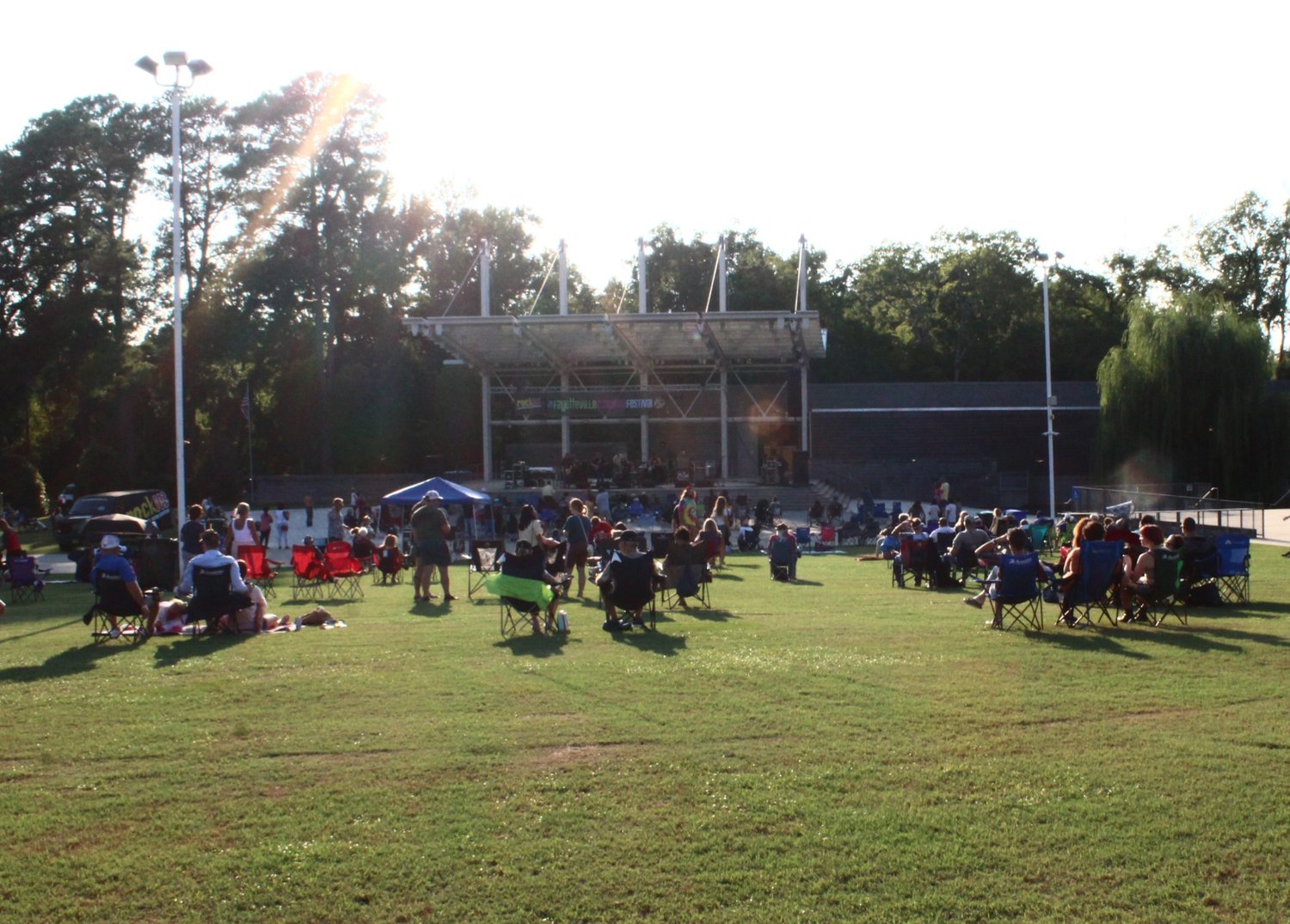 Attendees gather at Festival Park during Fayetteville After Five.