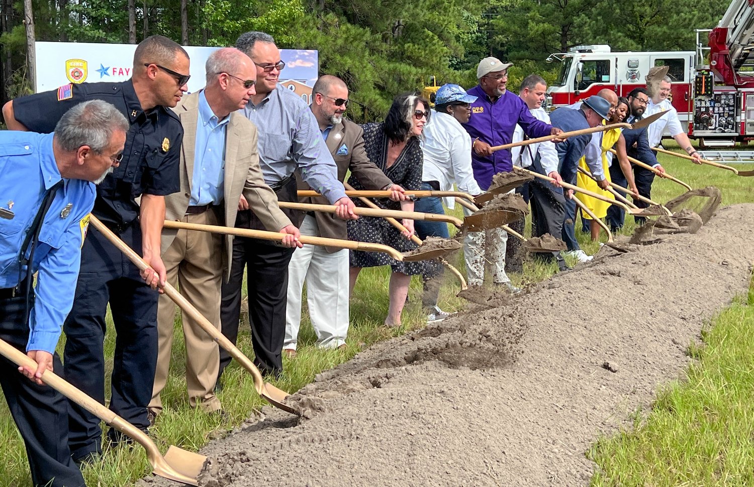 Fayetteville Fire Department and City Council members broke ground for a new Fire Station No. 4 on Bragg Boulevard on Tuesday.