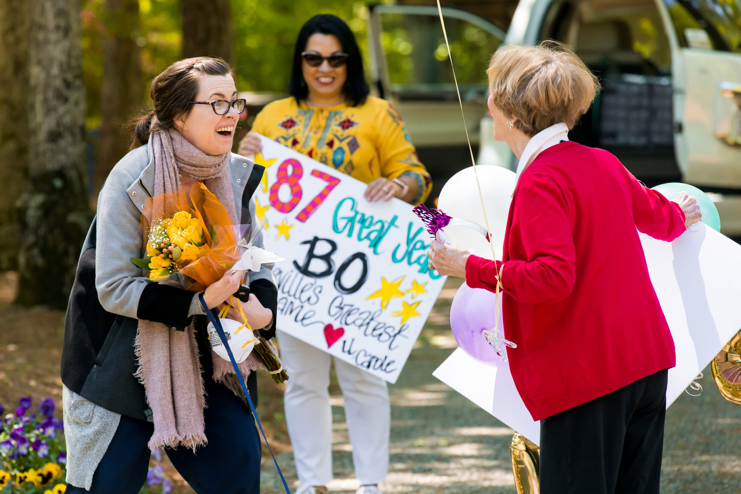 Mary Kate Burke, who succeeded Bo Thorp as artistic director of Cape Fear Regional Theatre, joins others in wishing Thorp a happy 87th birthday in April 2020.