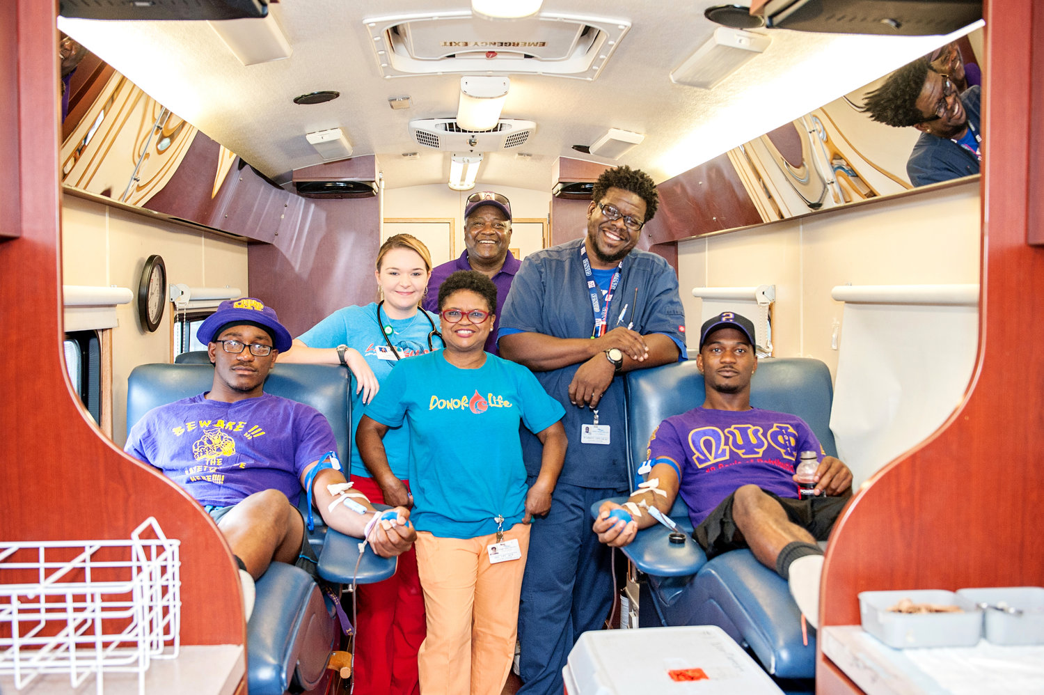 A convenient way to give blood is at Bloodmobiles and local blood drives at locations including schools, shopping centers and businesses.