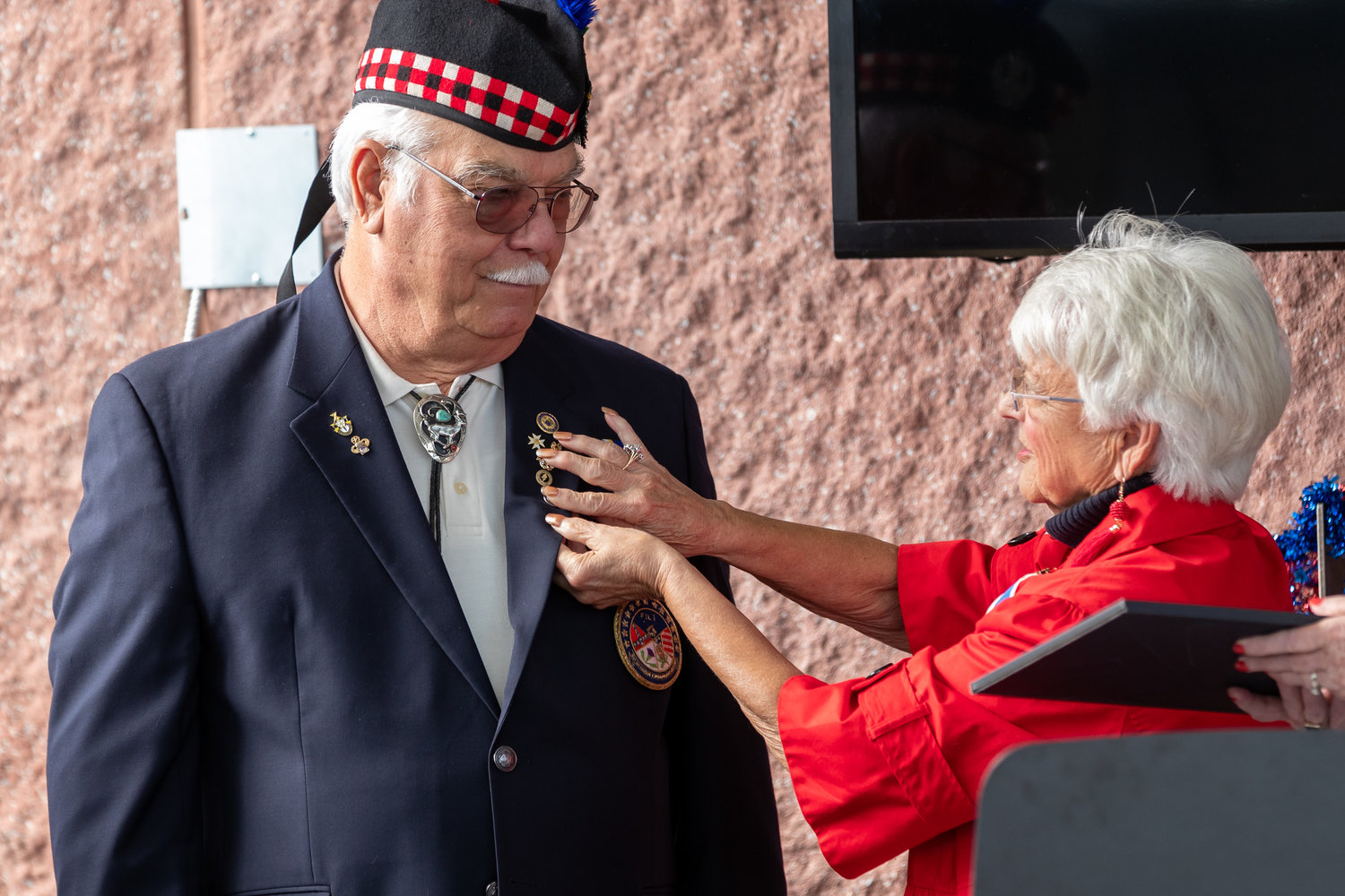 Don Talbot is recognized for his community service by The National Society of the Daughters of the American Revolution during the Blue Star Memorial Veterans Day Ceremony on Friday at the N.C. Veterans Park.
