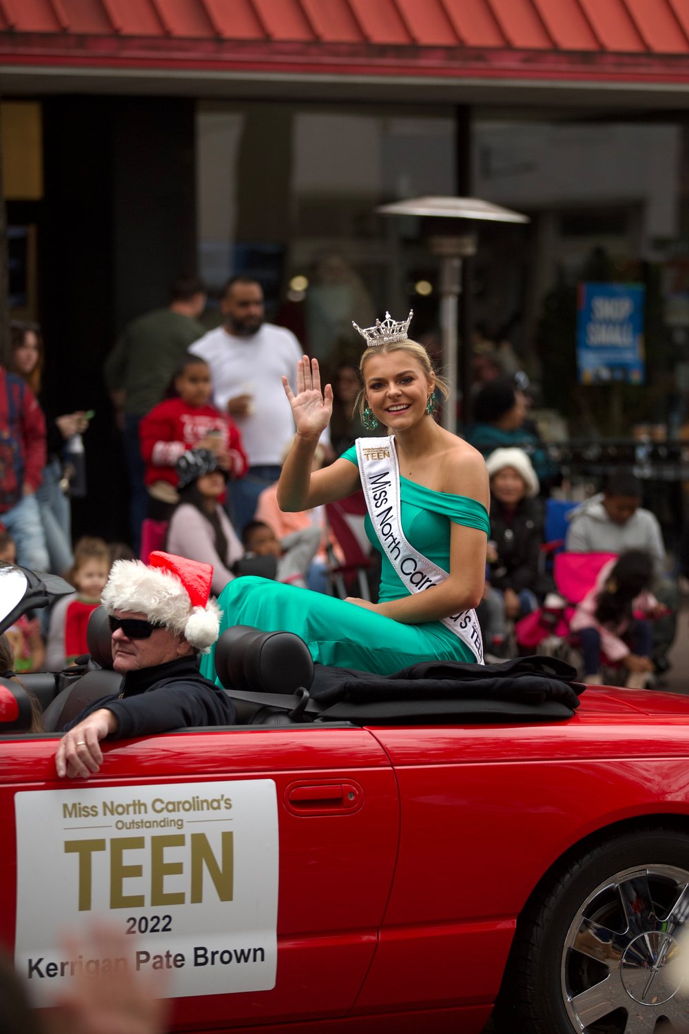 Beauty queens were part of the Fayetteville Rotary Christmas Parade.