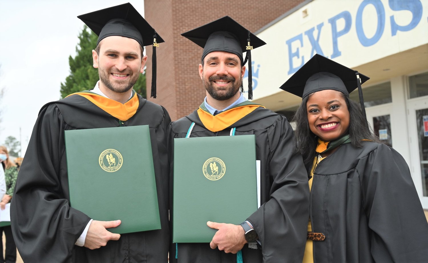 Methodist University students show off their degrees at the 2021 commencement at the Crown Coliseum. The Class of 2022 will graduate during winter commencement on Saturday
