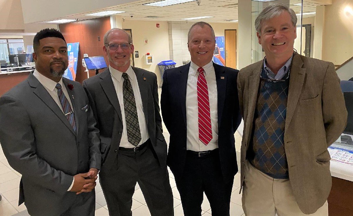The Fayetteville City Council on Monday night heard from four candidates who are seeking a seat on the Fayetteville Public Works Commission board. From left are Christopher Davis, Josef Hallastchek, William Gothard and Peter Stewart.