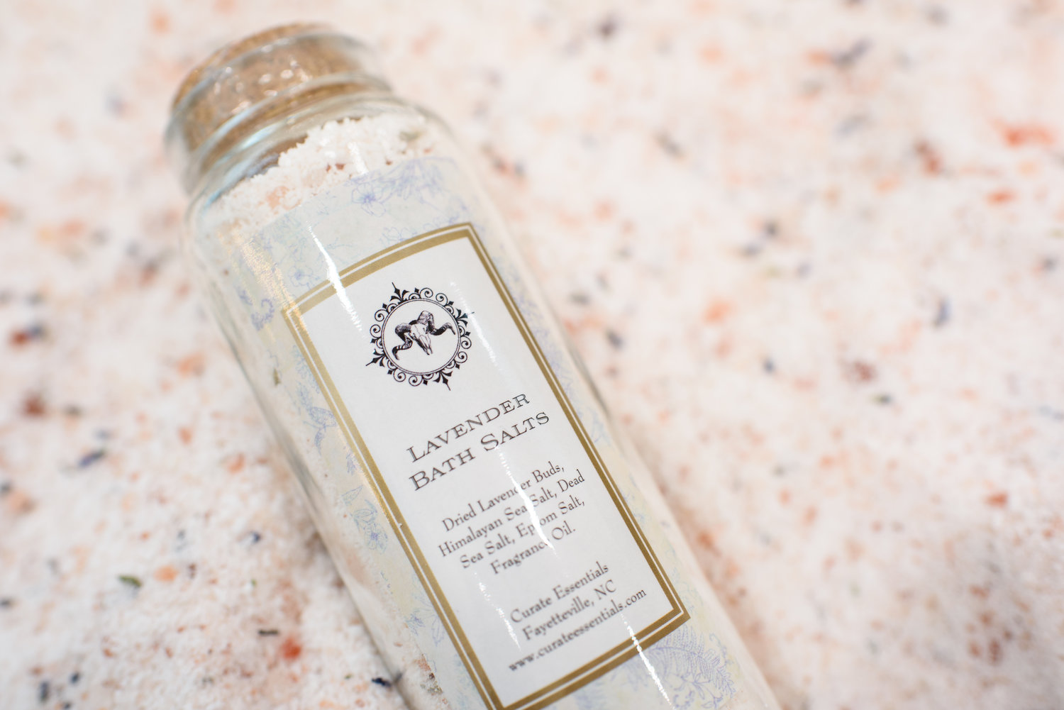 Lavender bath salts are available at Curate Essentials in Haymount.