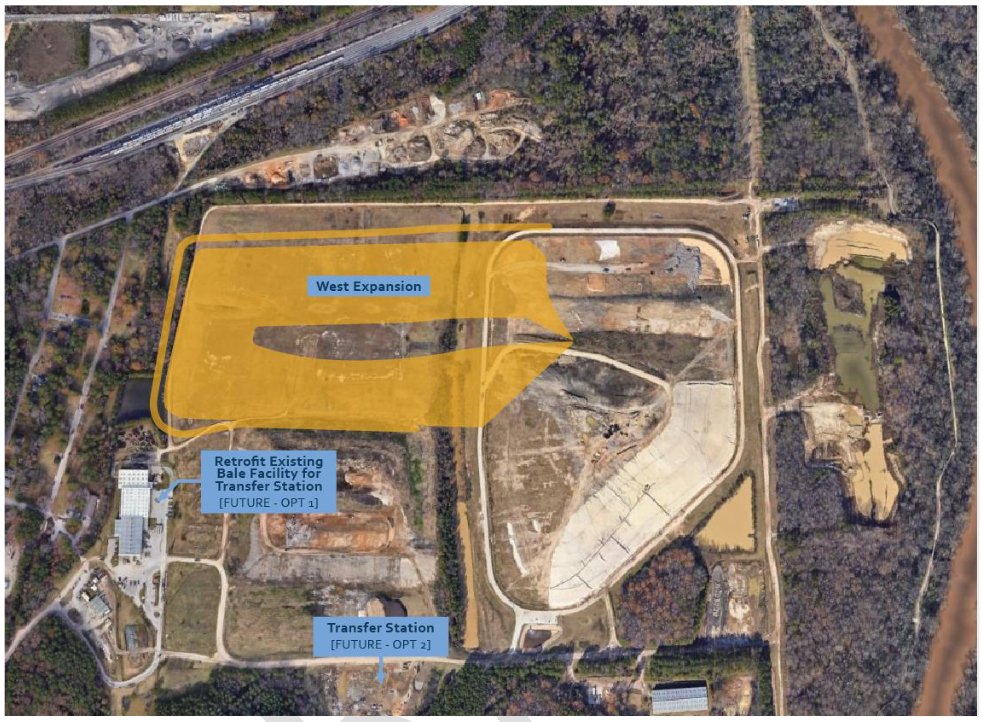 The Cumberland County Board of Commissioners on Monday will get a glimpse into proposed options to extend the life of the county landfill. This shows the existing Ann Street Landfill.