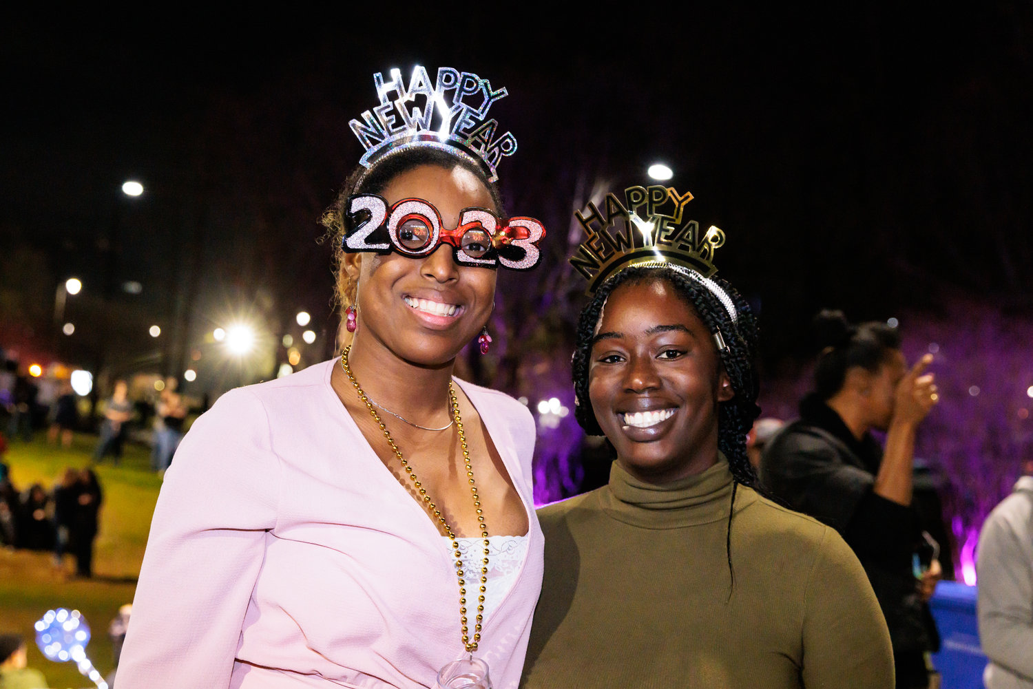 Yasmin Boone and Naquiah Boone were among those welcoming 2023 at Night Circus: A District New Year’s Eve Spectacular in Festival Park on Saturday.
