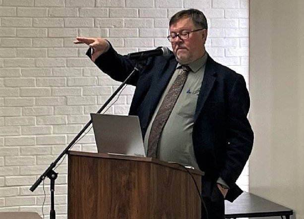 Exhibit designer Gerard Eisterhold speaks at a forum to gather feedback on the N.C. History Center on the Civil War, Emancipation and Reconstruction on Monday at Mount Sinai Missionary Baptist Church.