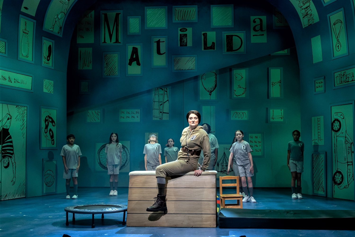 Mrs. Trunchbull, played by Merrill Peiffer, is one of the villains in "Matilda the Musical," playing at Cape Fear Regional Theatre through Feb. 19.
