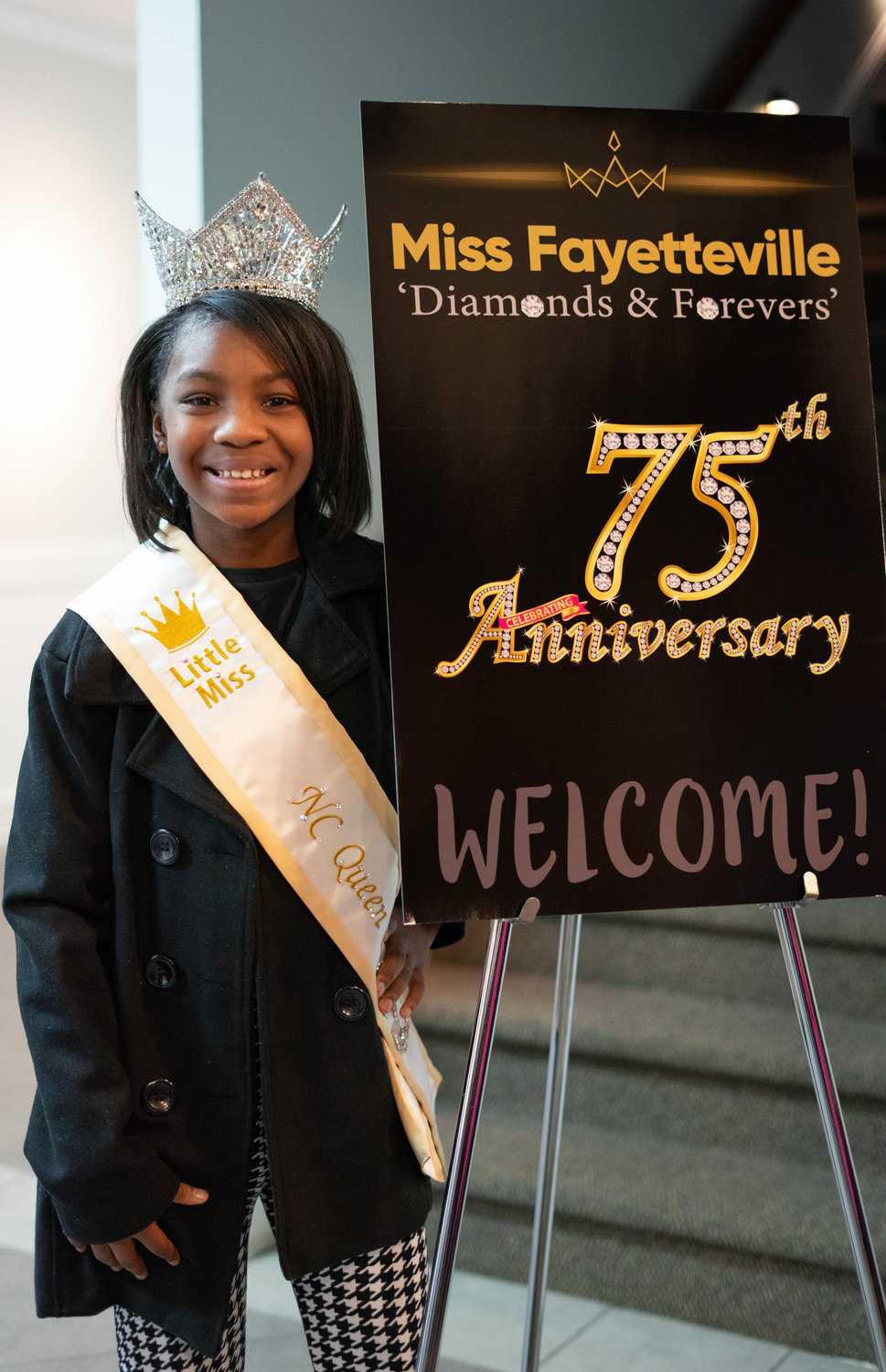 Little Miss N.C. Queen of Hope Jordyn Cox attends the Miss Fayetteville Scholarship Pageant on Feb. 4.