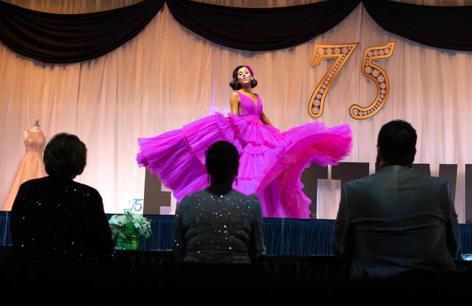 Faith May competes in the Miss Fayetteville Scholarship Pageant on Feb. 4.
