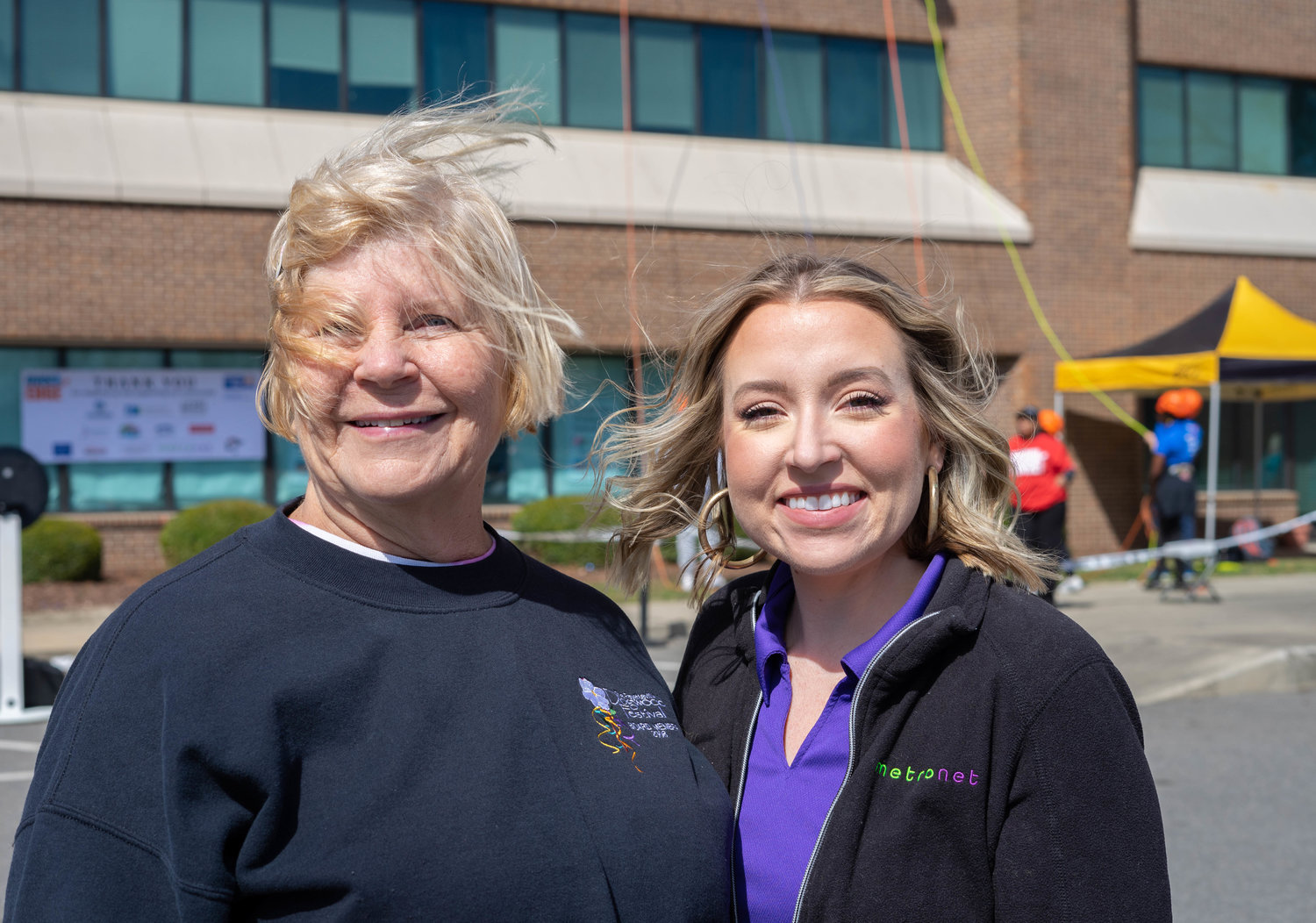 Jackie Tuckey and Sarah Pfeffer took part in Over the Edge.