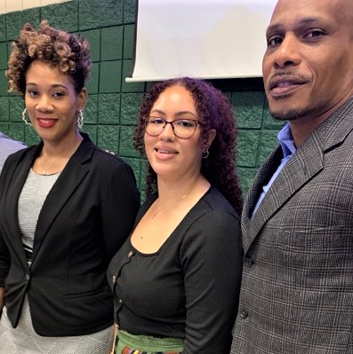 Latisha McNeill, left, Lisette Rodriguez and Sean McMillan were part of Monday’s town-hall meeting on police accountability at Smith Recreation Center.