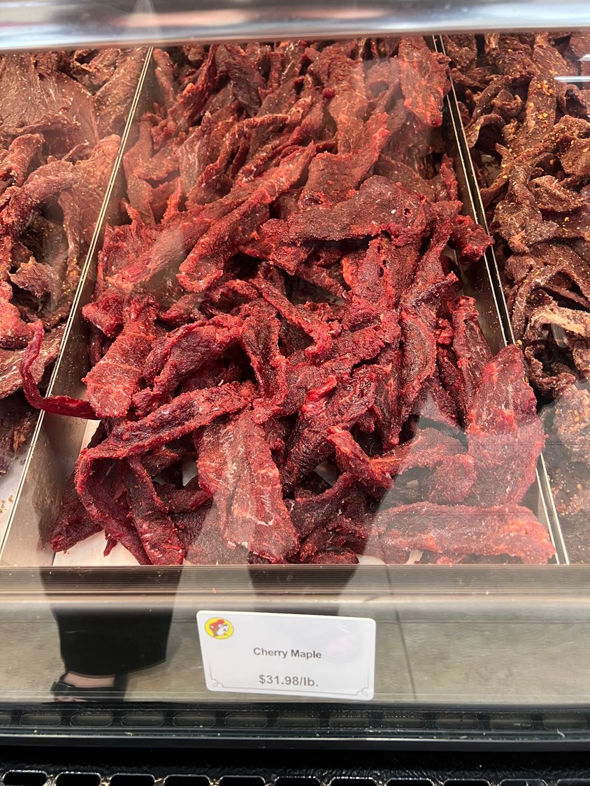 Among the many jerky flavors is cherry maple.