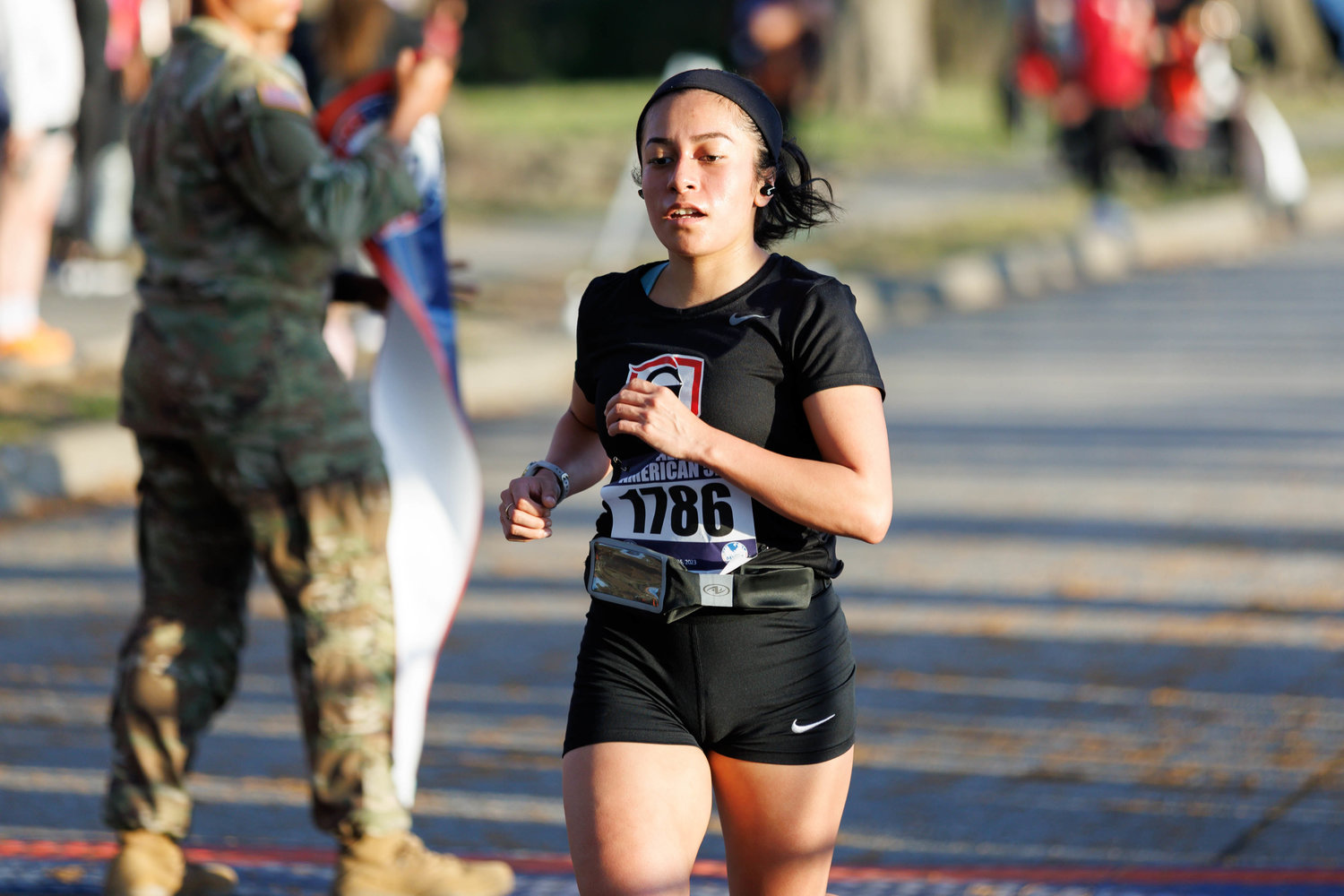Yarency Murillo is the first female to finish the 5K All American Race on March 23, 2023.  Tony Wooten/CityView Media