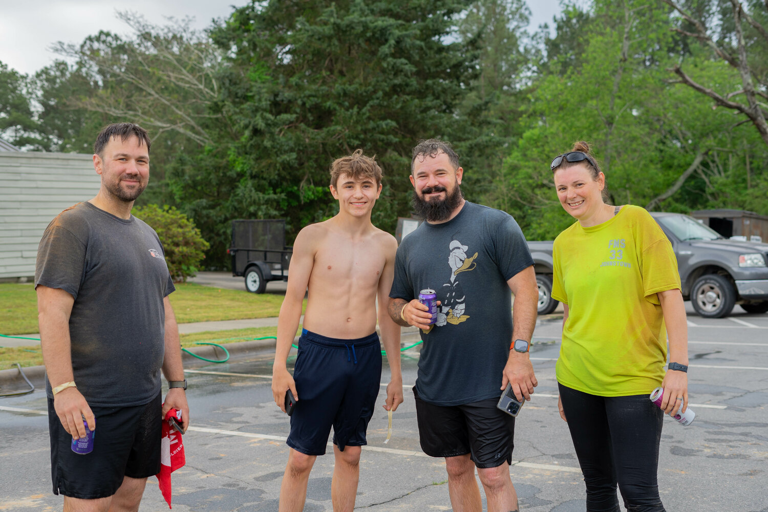 Jon Szopinski, Colton Hubbard, Sam Hubbard and Christy Jackson turned out for the Mud Run at Fort Bragg.
