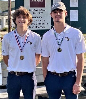 Gavin Drose, left, and Nick Perry are leaders on the Cape Fear golf team.