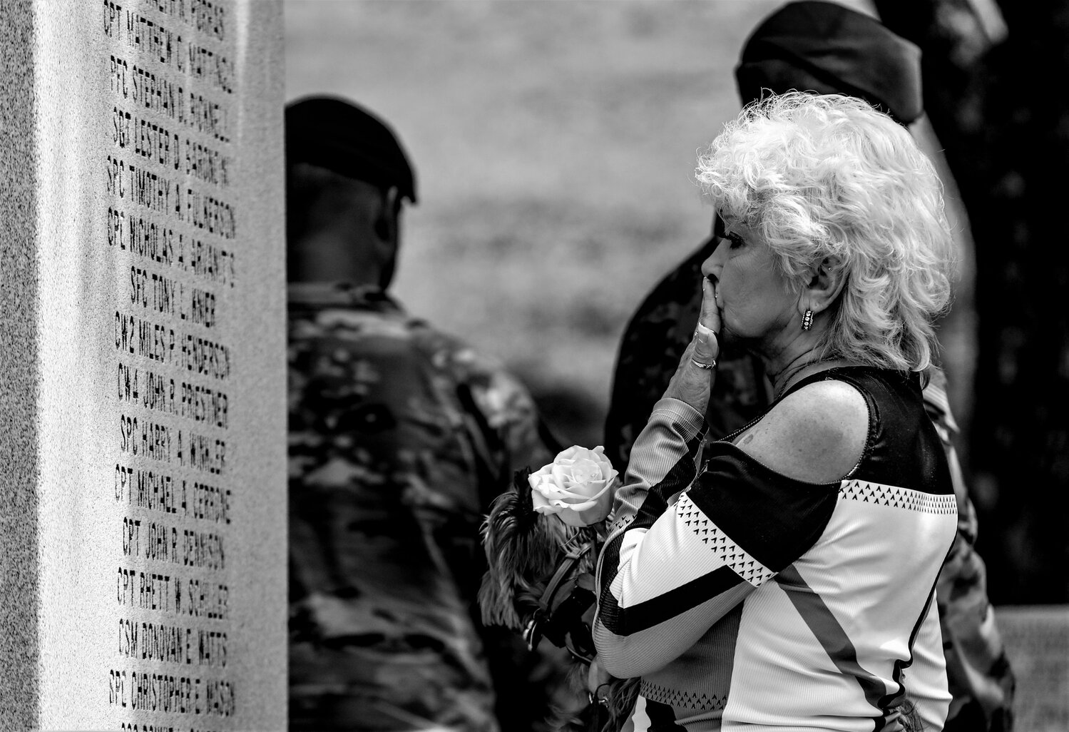 Gold Star families of the 82nd Airborne Division honor fallen service members during the All American Week memorial ceremony on Tuesday on Fort Bragg