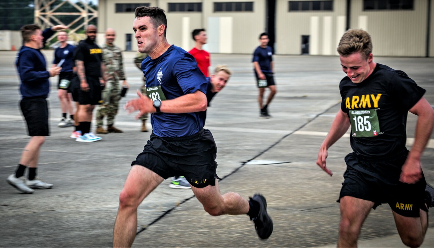 Paratroopers of the 82nd Airborne Division take part in the All American 10-Miler Tuesday on Fort Bragg.