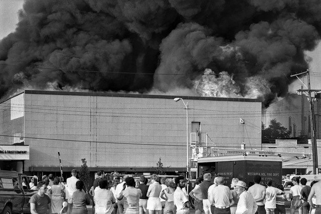Black smoke rises from a fire photographed by Dick Blount.