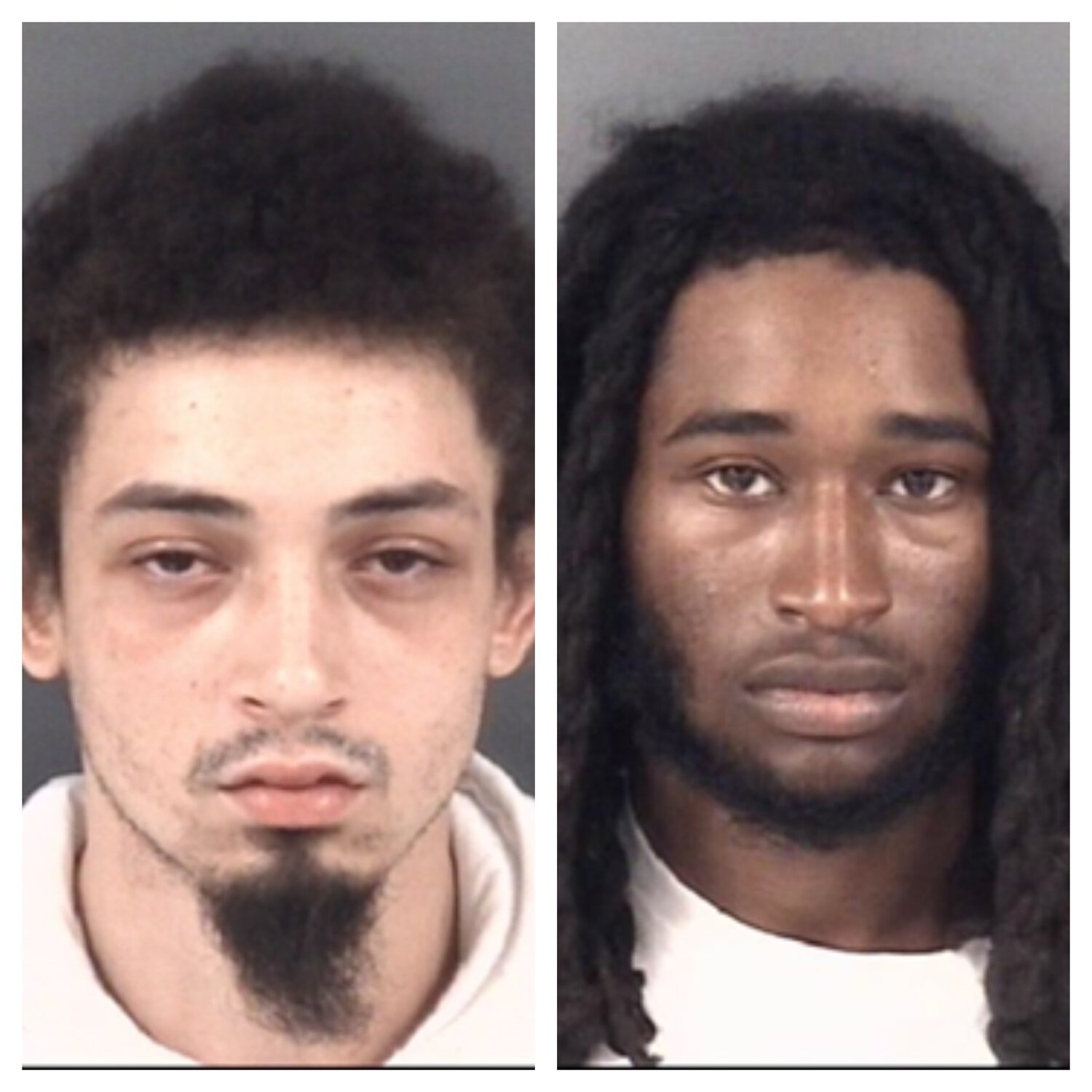 Treshaun Lewis Geddie, 21, left, and Tyrone Demetrius Washington, 21, are charged in the shooting deaths of two men at a Rembrandt Drive home, police say.