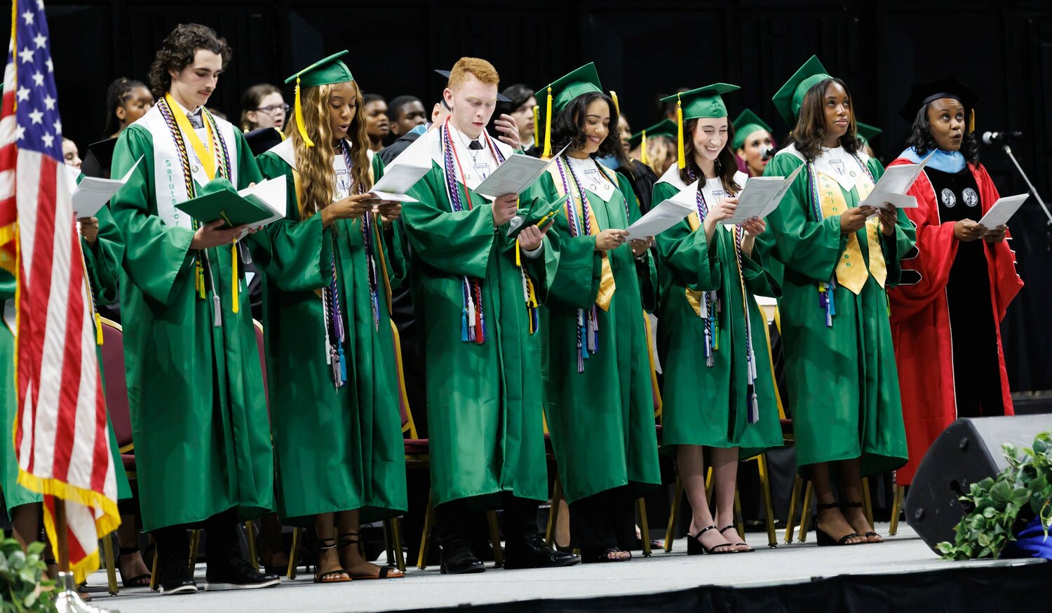 Pine Forest High School graduates take part in commencement Monday in the Crown Coliseum.