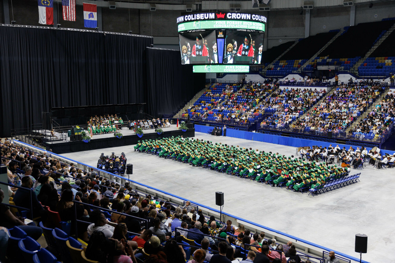 Pine Forest High School celebrates graduation at commencement Monday in the Crown Coliseum.