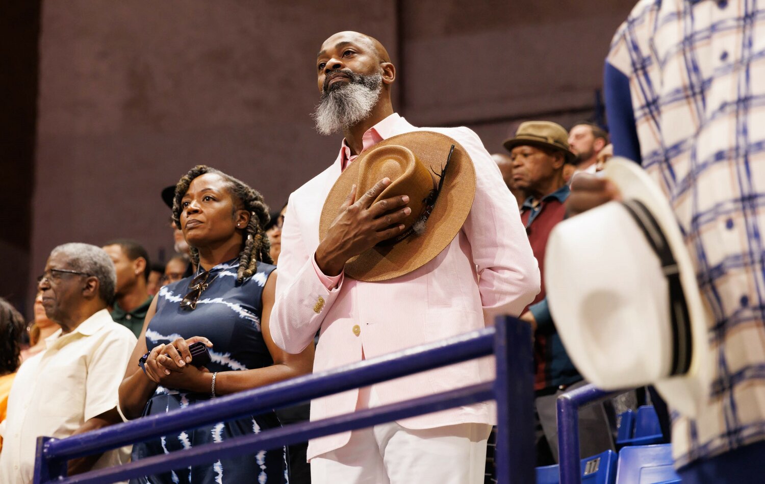 Spectators watch the 2023 commencement for Seventy-First High School on Tuesday at the Crown Coliseum.