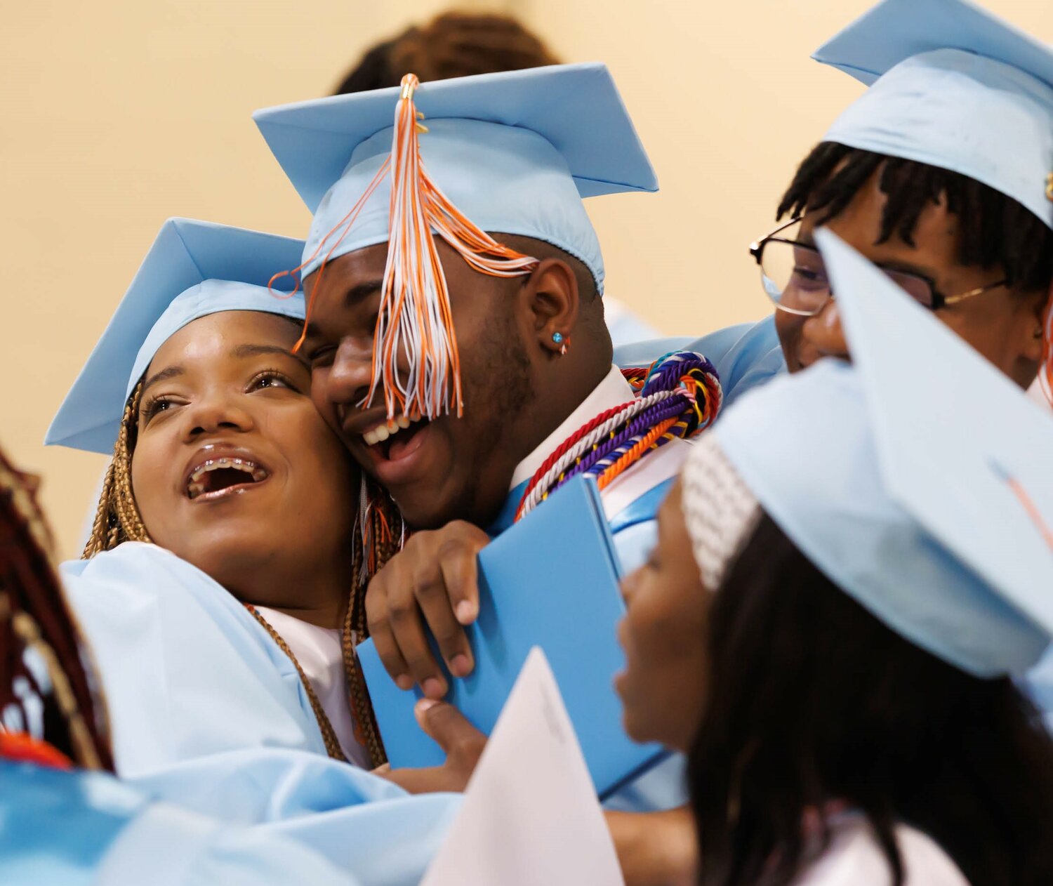 Graduates celebrate after the 2023 commencement for Reid Ross Classical High School at the Crown Coliseum on Wednesday.