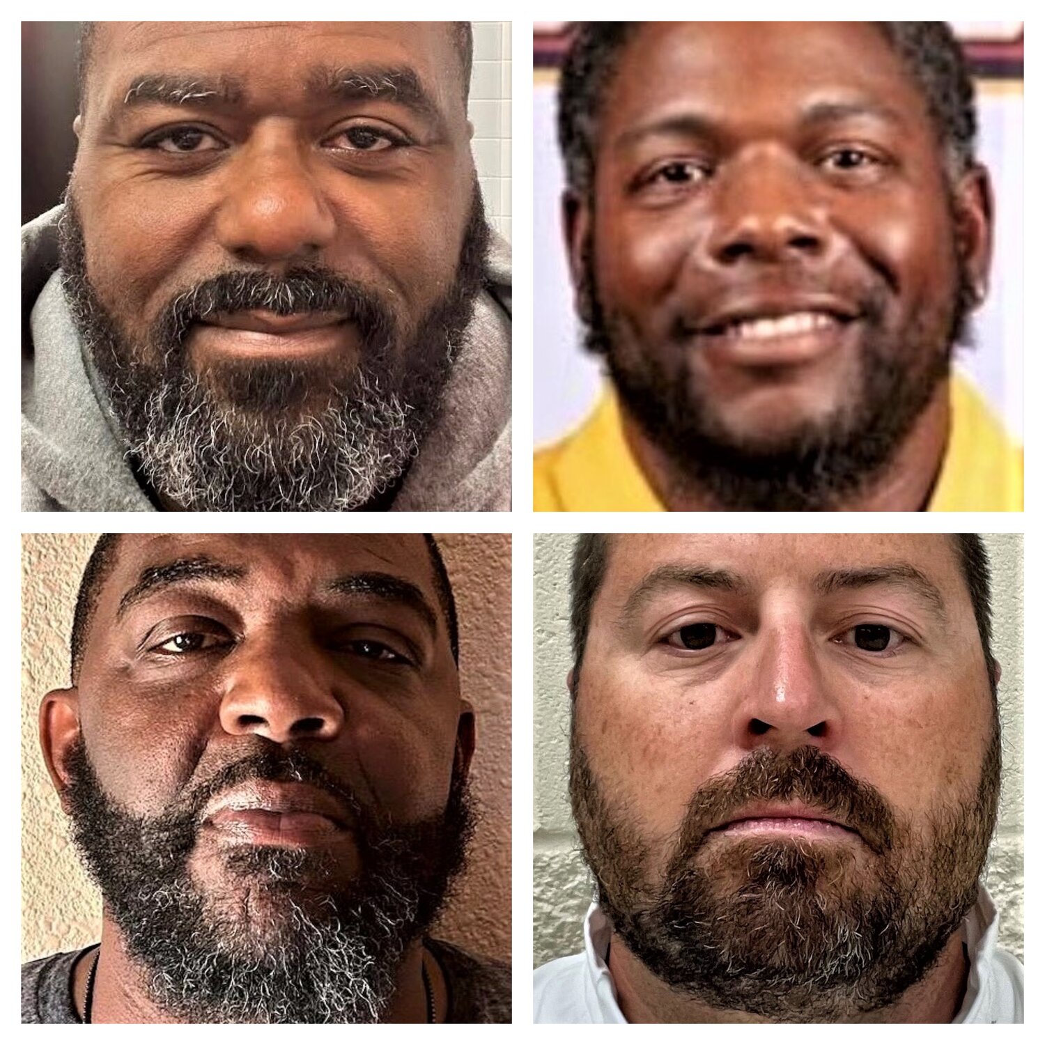 Clockwise from top left are football coaches Rodney Brewington of South View; Maurice Huey of Douglas Byrd; Johnathan Sherman of Gray's Creek; and Duran McLaurin of Seventy-First.