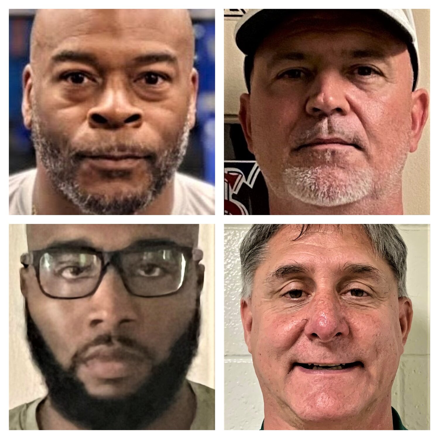 Clockwise from top left are football coaches Ernest King of Westover; Bruce McClelland of Terry Sanford; Bill Sochovka of Pine Forest; and Brian Randolph of Jack Britt