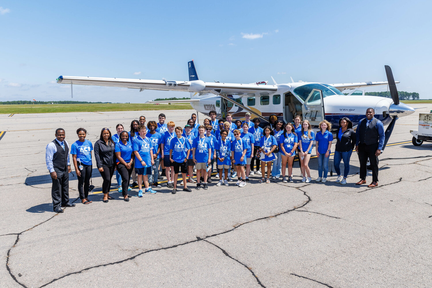 Area middle school and high school students interested in aviation attend the Aviation Career Education (ACE) Academy hosted by the Fayetteville Regional Airport on Aug 7, 2023. Photo: Tony Wooten