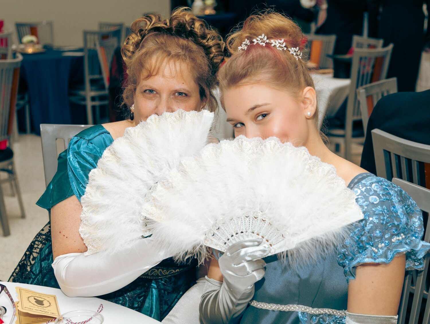 Jeannie and Emily Fise show a bit of modesty at Saturday night's Lafayette’s Grand Birthday Ball at SkyView on Hay.