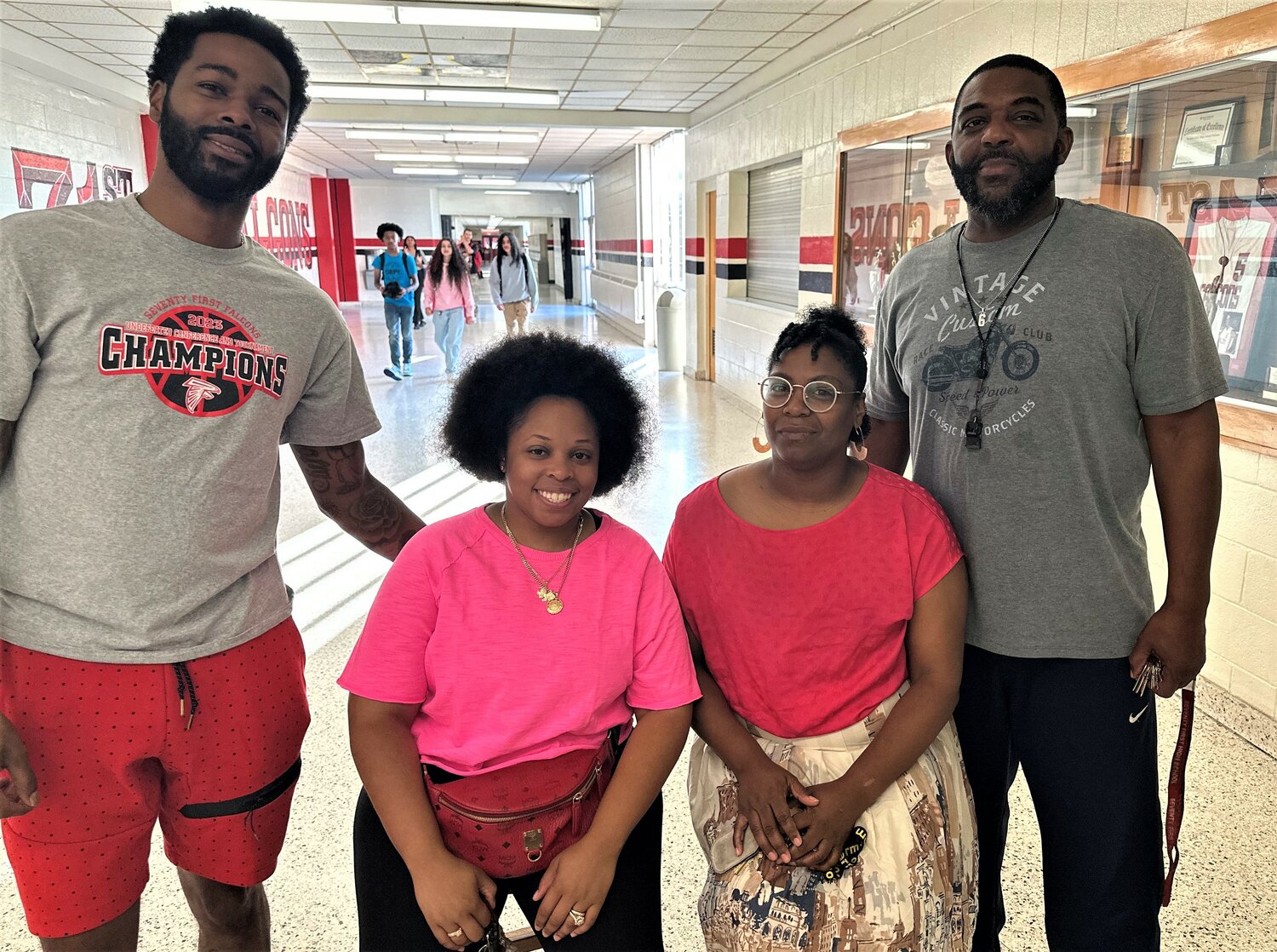 Seventy-First is one of only 106 schools in the state that had no coaches or athletes ejected from a game for misconduct last year. Coaches, from left, include Jeremy Ingram, men’s basketball; Brandie Ingram, women’s basketball; Lakelli Butler, volleyball; and Duran McLaurin, football.