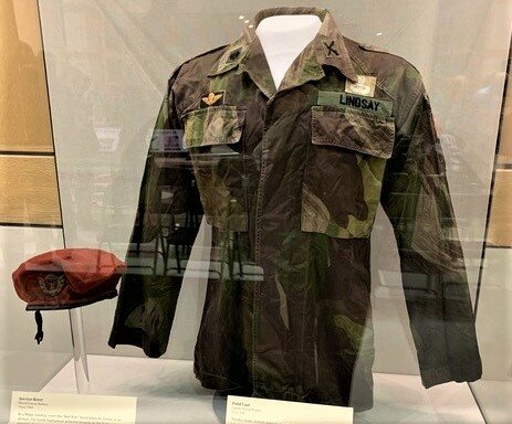 A uniform worn by Gen. James J. Lindsey is on display at the Airborne & Special Operations Museum.