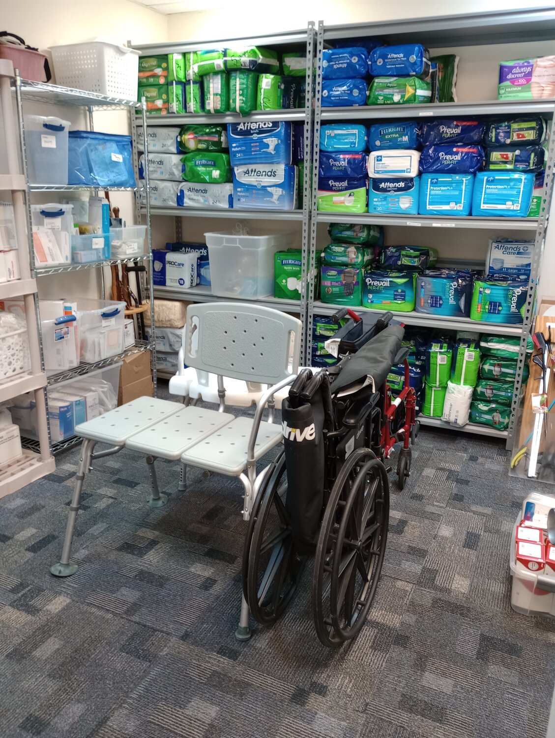 Through Better Health's Medical Equipment program, equipment can be loaned out for up to six months, including wheelchairs, transport chairs, knee scooters, walkers, shower benches, bedside commodes, etc., to clients in need.  