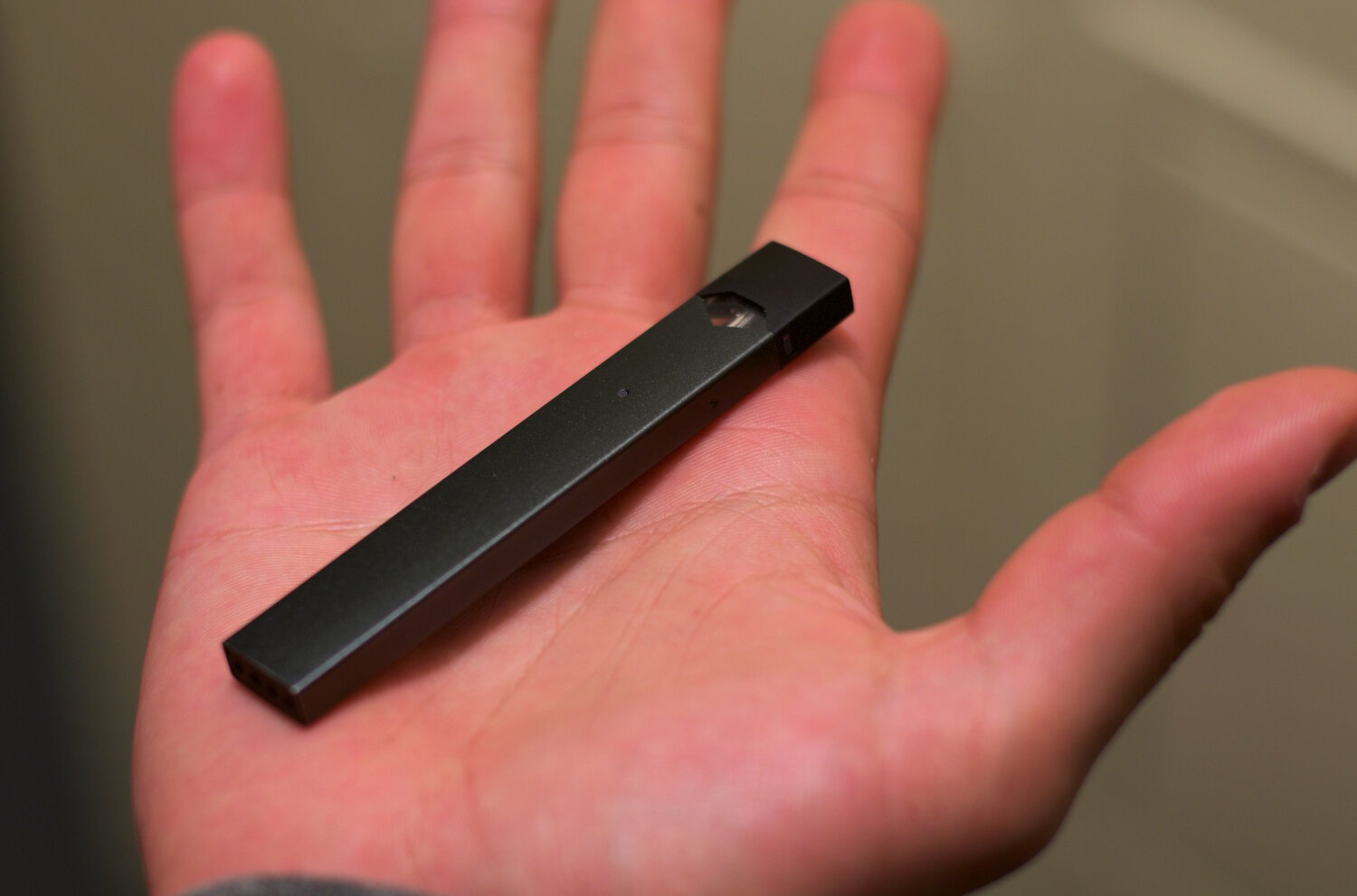 A JUUL electronic cigarette in a person's hand. Cumberland County officials said they are concerned about nicotine use in young people.