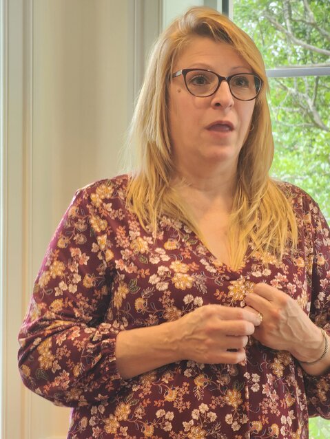 Dawn Ardelt, Laurens County SAFE Home executive director, also spoke to the Clinton Rotary Club about the crisis in federal support for crime victims.